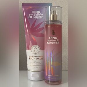 Bath & Body Works Pink Pineapple Sunrise Body Mist and Body Wash